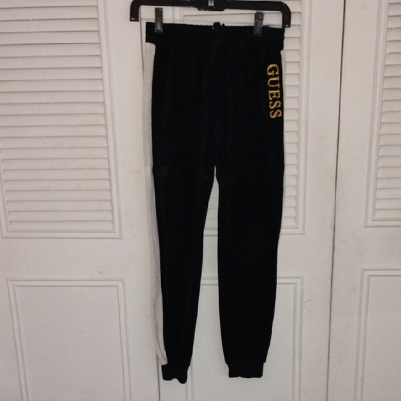 Guess Black Sweatpants with Gold Lettering - Picture 1 of 3